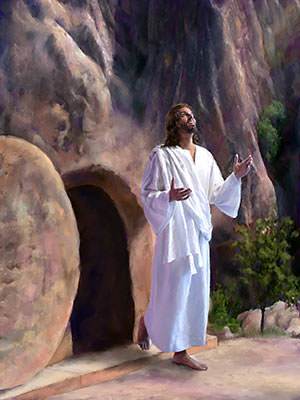 Jesus was buried, but on the third day He rose again