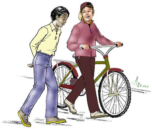 Carlos caught up with Jared on his way home from school.