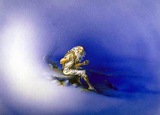 John was so overcome by what he saw of the glory of Christ that he fell at His feet as dead.
