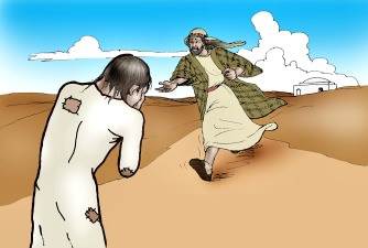 The father runs to meet his prodigal son