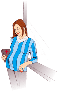 pregnant girl with her Bible